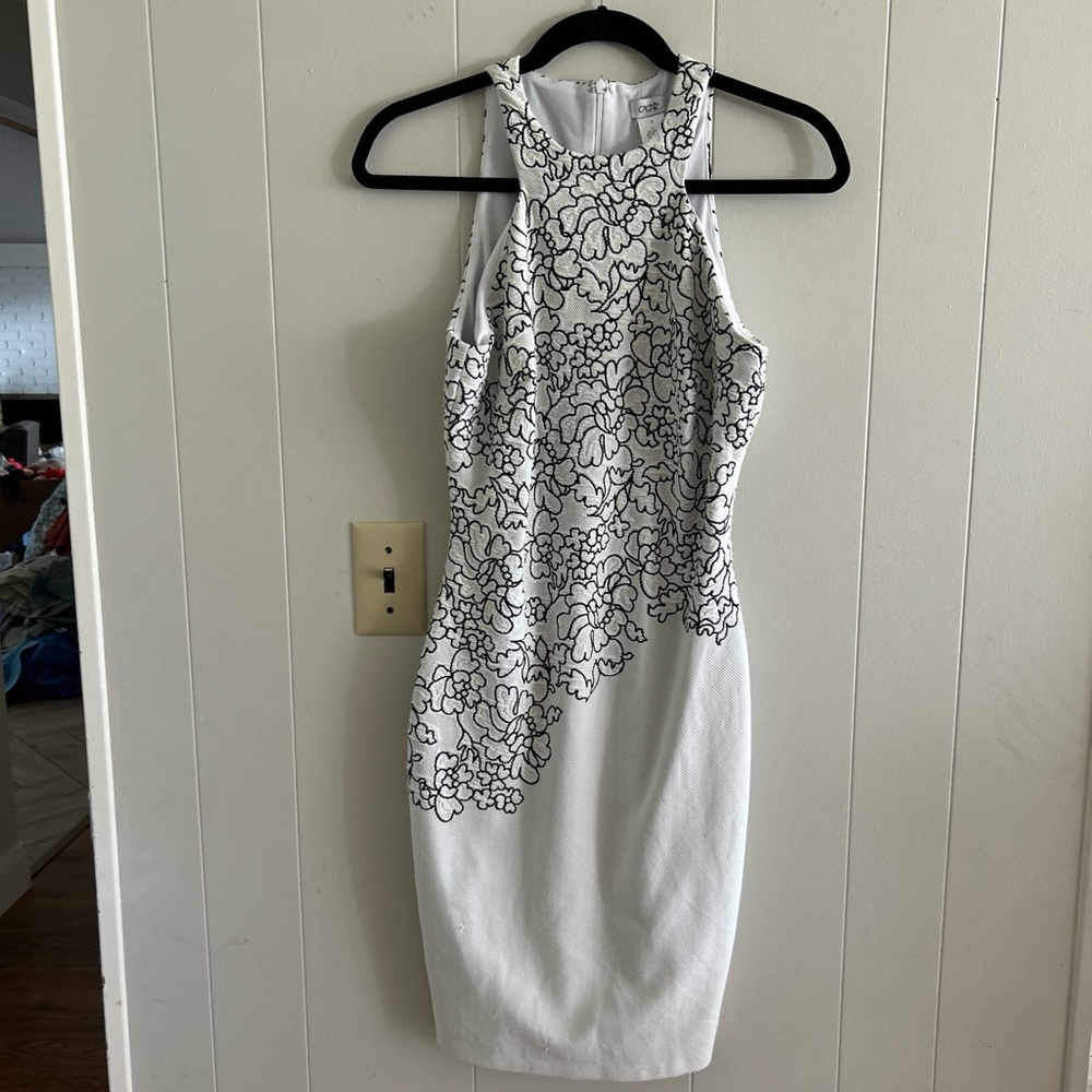 Cache Vintage Cotton Floral Patterned White Dress.